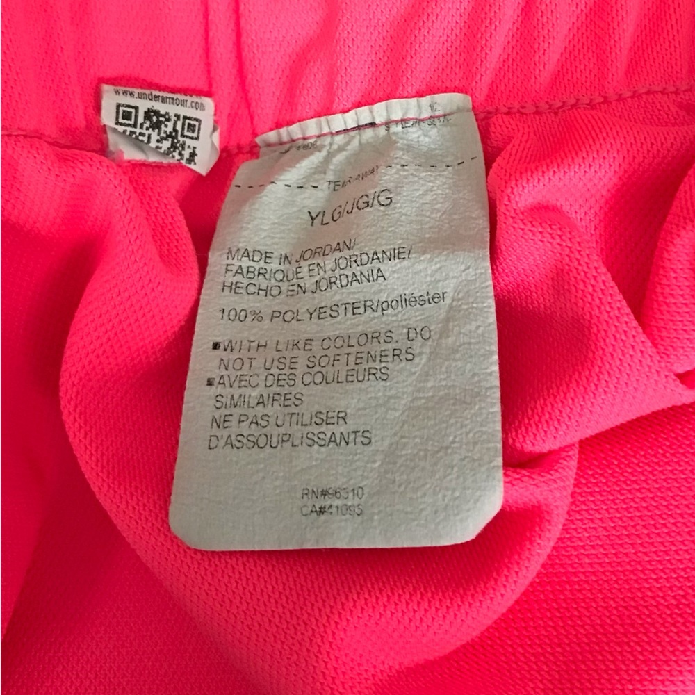 Under Armour Girls Large Hot Pink Elastic Waist Shorts - Picture 3 of 4